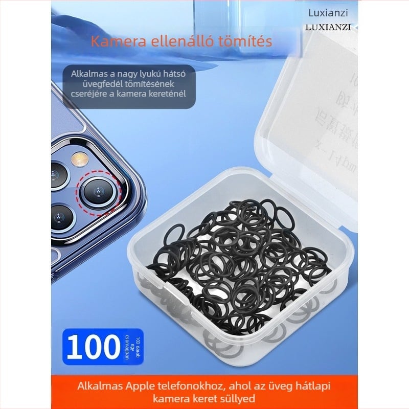 Apple–hátlapi telefon kamera védőgyűrű, vízálló, tömítés, merülés elleni védelem, tampongumi gyűrű