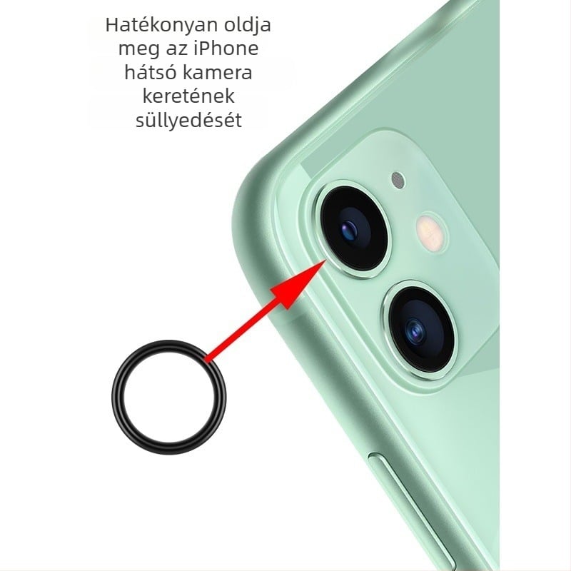 Apple–hátlapi telefon kamera védőgyűrű, vízálló, tömítés, merülés elleni védelem, tampongumi gyűrű