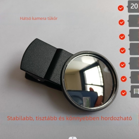 Univerzális clip-on objektív okostelefonokra és tabletekre – hátsó lencse, Selfie-sminktükör, HD széles látószög, zsebméretben hordozható