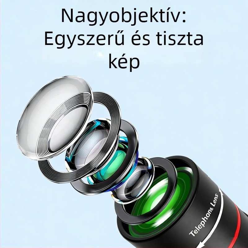 18× optikai zoom mobiltelefonhoz teleobjektív, külső teleobjektív, koncert élő közvetítéshez