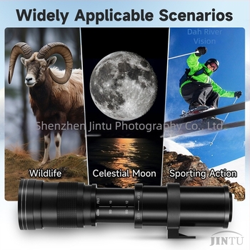 JINTU 420-800mm telezoom objektív Canon mount-hoz - 67mm szűrőátmérő, minimális fókusztávolság 1,5 m, f/8.3–f/16, full-frame