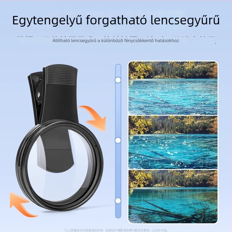 Okostelefonhoz CPL polarizációs szűrő a tükröződések eltávolításához, HD felvételhez, kompatibilis Huawei és Apple