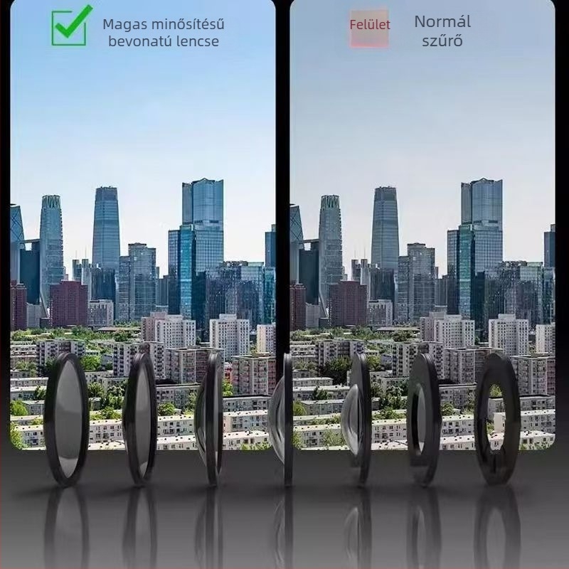 Mobiltelefon széles látószögű objektív, 9K Ultra HD, elő- és hátsó használatra, élő videó, selfie tükör, torzításmentes