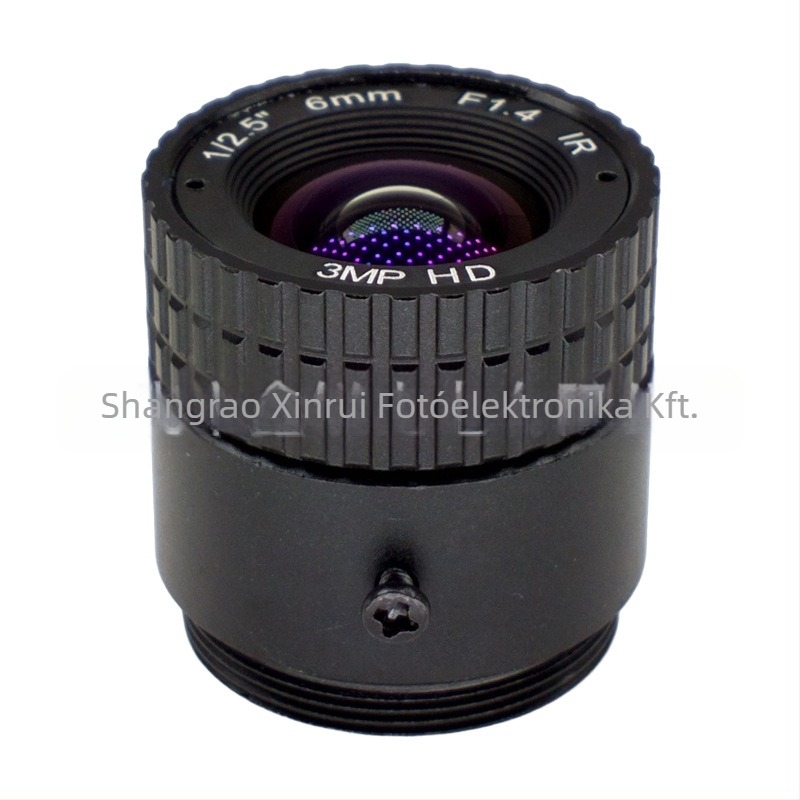 CS felügyeleti lencse, 6 mm fókusztáv, F1.4 rekesz, 90° látómező, Ø22 mm szűrőátmérő