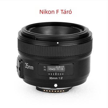 Yongnuo YN 35mm F2 Nikon F-mount teljes képkockás fix fókuszú objektív, 58 mm szűrőmenet, legközelebb fókusztávolság 0,25 m