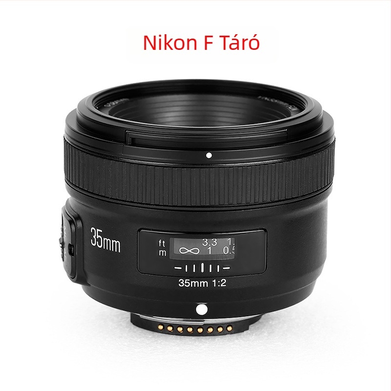 Yongnuo YN 35mm F2 Nikon F-mount teljes képkockás fix fókuszú objektív, 58 mm szűrőmenet, legközelebb fókusztávolság 0,25 m