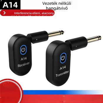 A14 vezeték nélküli hangtranszceiver elektromos gitárhoz, kompakt gitár hangrendszer mini adó-vevővel, ABS ház