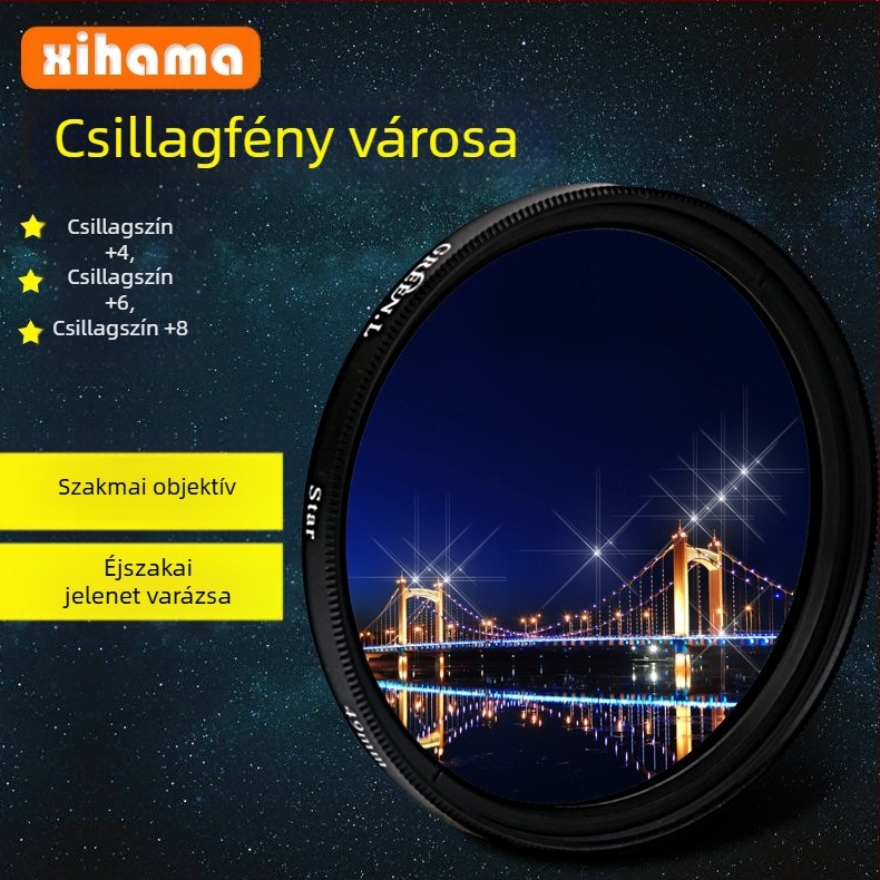 Mobiltelefon lencse szűrő – Csillagfény, univerzális SLR hatás, éjszakai jelenet fotózás, kreatív szűrő, kompatibilis minden telefonhoz