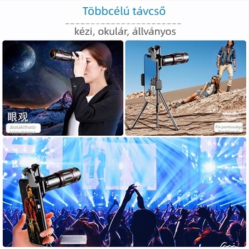 Középkategóriás mobiltelefon teleobjektív teleszkóppal, modell 205, portréfotózás
