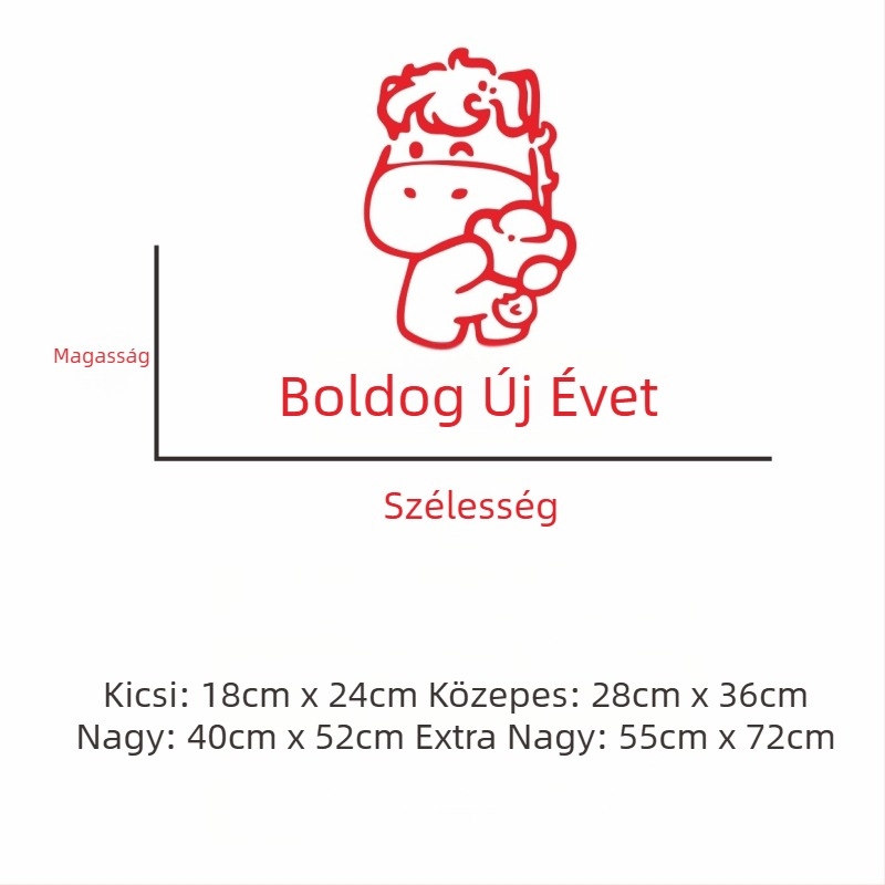 PVC öntapadós ablak- és falmatrica, lakás- és üzletdekorációhoz — Ló éve, Boldog új évet