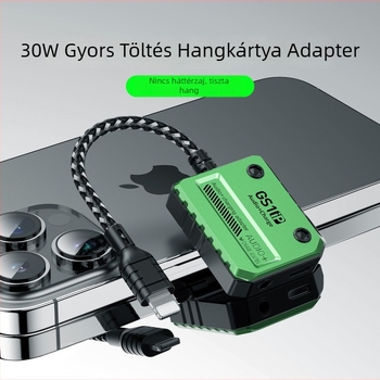 Plextone GS1 ip-30W Lightning kettő az egyben hangkártya konverter hallgatáshoz és töltéshez mobil játékok közben