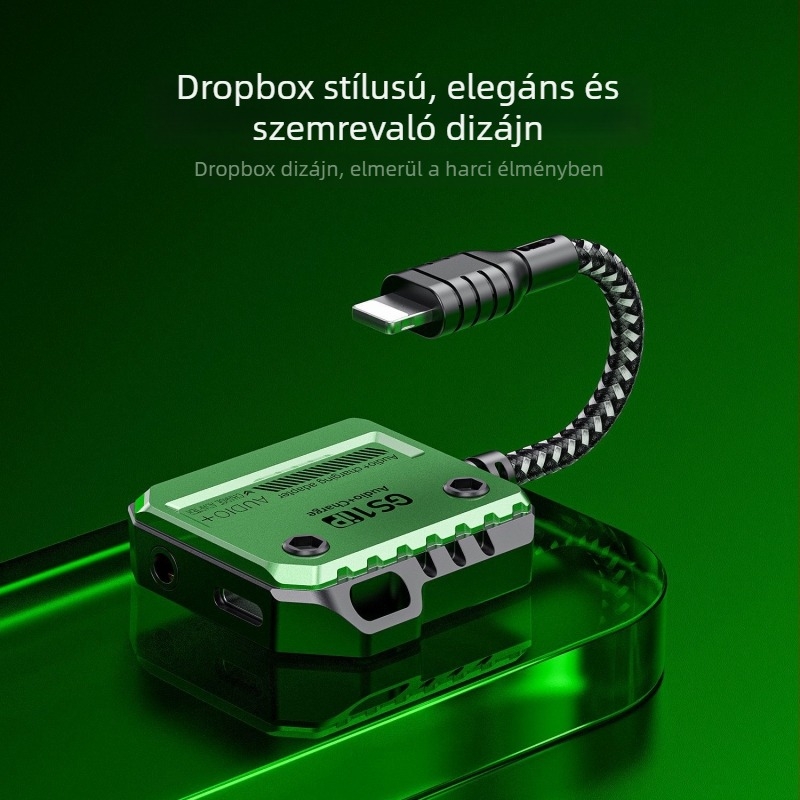 Plextone GS1 ip-30W Lightning kettő az egyben hangkártya konverter hallgatáshoz és töltéshez mobil játékok közben
