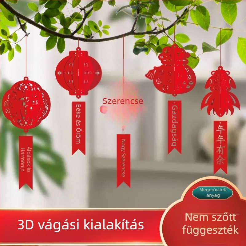 Újévi függő dekoráció – Ló éve, nappali dekoráció, műanyag szalag