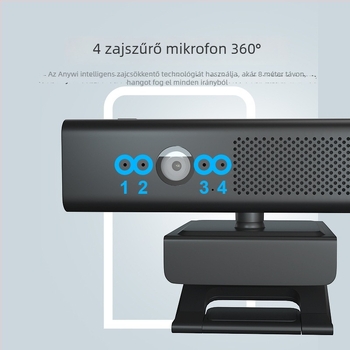 USB webkamera beépített mikrofonnal és hangszóróval, 1080p, 30FPS, USB 2.0, fix fókusz, Windows/Mac, 1.7m kábel, modell H720C