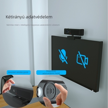 USB webkamera beépített mikrofonnal és hangszóróval, 1080p, 30FPS, USB 2.0, fix fókusz, Windows/Mac, 1.7m kábel, modell H720C