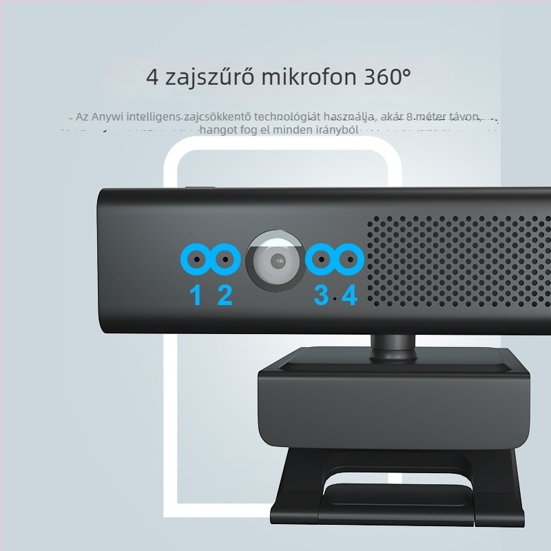 USB webkamera beépített mikrofonnal és hangszóróval, 1080p, 30FPS, USB 2.0, fix fókusz, Windows/Mac, 1.7m kábel, modell H720C