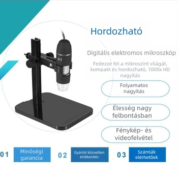 Szállítható digitális mikroszkóp tudományos és oktatási célokra, 1000x nagyítás, LED világítás, kamera (Márka: cz; Alkalmazási terület: tudomány és oktatás; Nagyítás: 1000x)