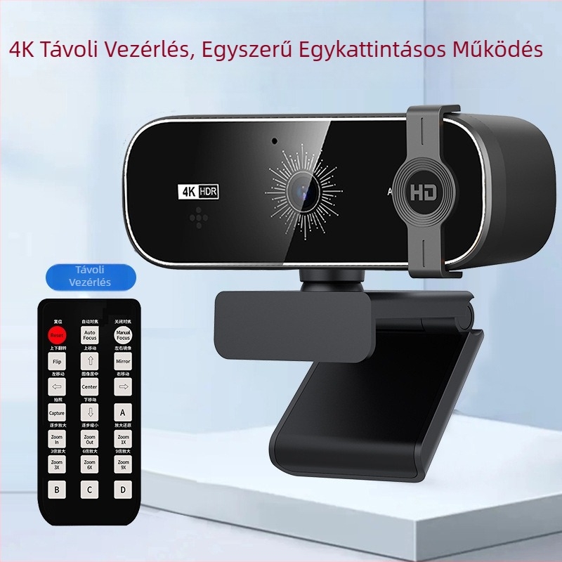 Webkamera asztali számítógéphez és notebookhoz - 4K USB 2.0, 12 MP szenzor, 30 FPS, beépített mikrofon