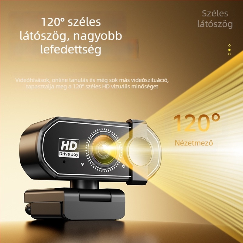 Webkamera Q27, 4MP CCD, széles látószög, szépségfunkció, zajcsökkentés, hordozható állvány élő közvetítéshez és online órákhoz