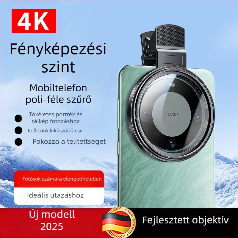 Okostelefon ND szűrő, állítható ND2-400, neutrális sűrűségű lencse Apple/Huawei/Xiaomi (ND2-400, állítható, univerzális)