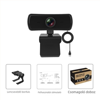 USB webkamera (2MP szenzor; 1600x1200 felbontás; 30 FPS; USB 2.0; beépített mikrofon)