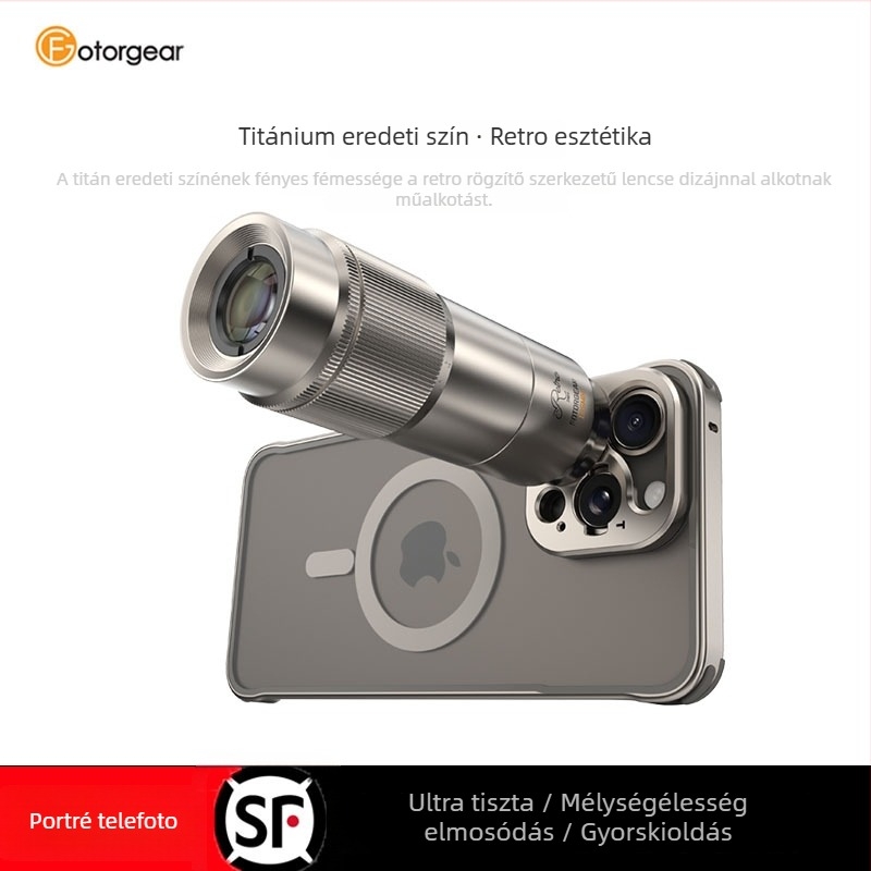 Fotorgear 135mm mobilport portré teleobjektív, T-mount, Alkalmazás szükséges, Tükör-fordítás funkció