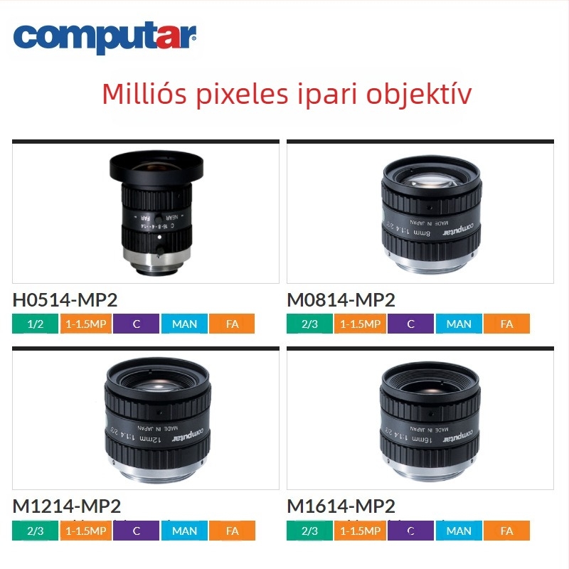 Computar M0814-MP2 fix fókuszú CCTV objektív ipari kamerákhoz
