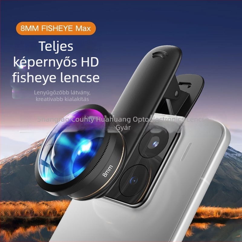 8mm fisheye lencse okostelefonokra – Brilliant márka, modell 8mm, univerzális kompatibilitás