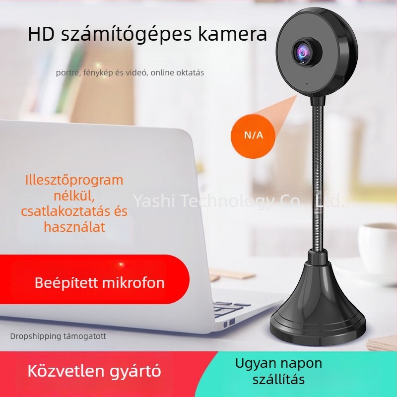 USB webkamera beépített mikrofonnal, VGA 640x480 @30fps, USB 2.0 interfész, kézi fókusz