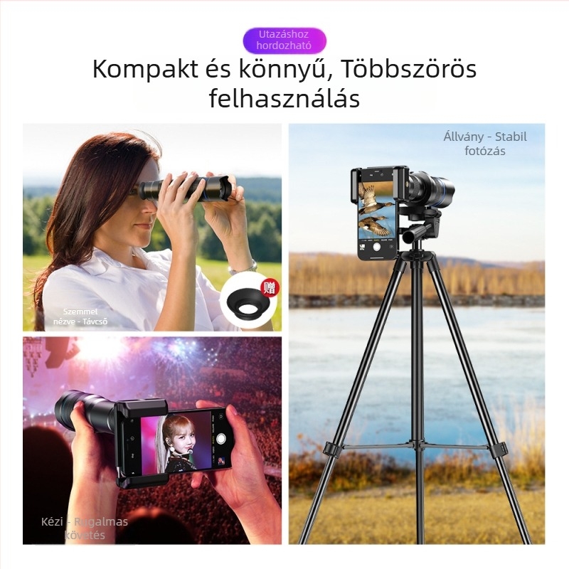 APEXEL okostelefon zoom lencse 20-40x, modell 20-40xCR50, univerzális kompatibilitás, HD teleobjektív hosszú távú felvételekhez
