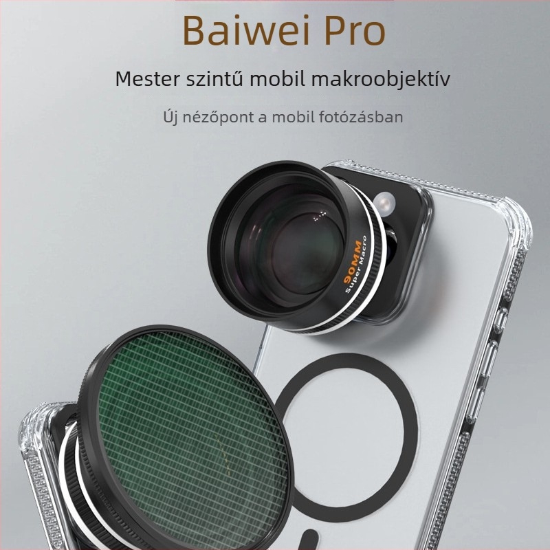FST Baivi Pro Lens – felújított okostelefonos makro objektív; kompatibil Huawei, Xiaomi, OPPO, VIVO, Apple és Samsung készülékekkel; 95%-os modell-támogatás; licencelt magánmárka