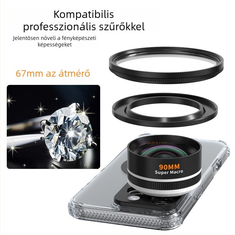 FST Baivi Pro Lens – felújított okostelefonos makro objektív; kompatibil Huawei, Xiaomi, OPPO, VIVO, Apple és Samsung készülékekkel; 95%-os modell-támogatás; licencelt magánmárka