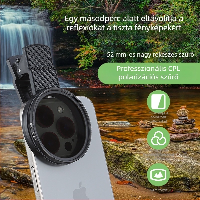 CPL polárszűrő mobiltelefonhoz – Neutral márka, általános felhasználás, teljes készlet védőfedéllel