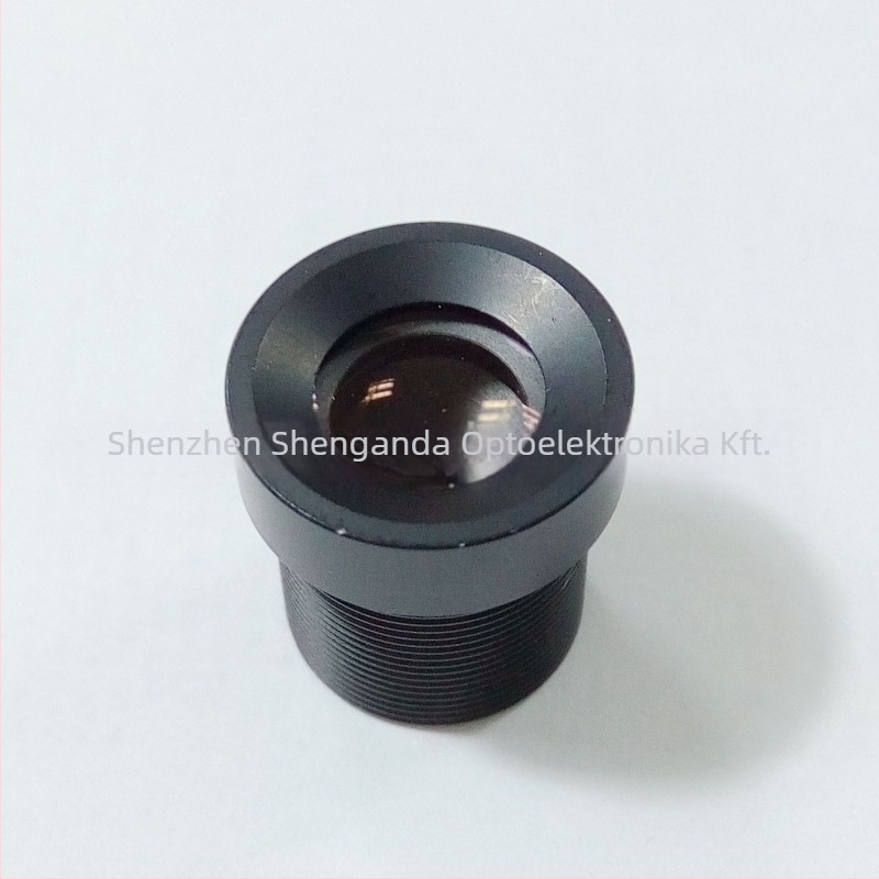 Megfigyelő lencse, 12 mm-es fókusztávolság, rekesz f/2.0, 28° látómező, szűrőátmérő 8 mm, 0,3 m minimális fókusztáv