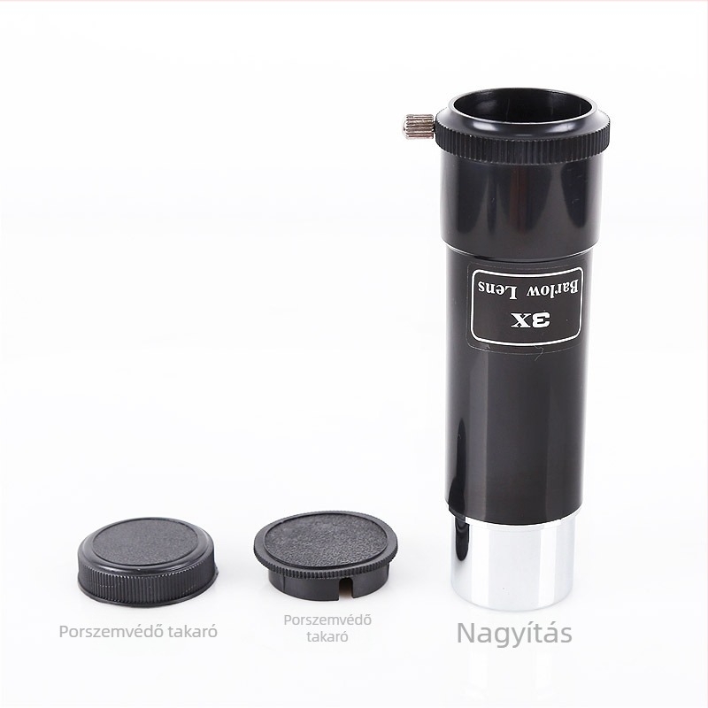 3x Barlow-lencse csillagászati teleszkóphoz – kiegészítő, műanyag kivitel, kompatibilis a szabványos okulárokkal