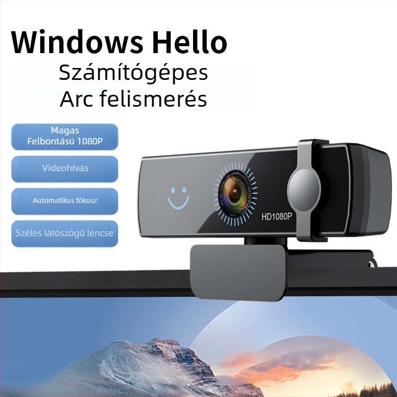 HD 1080p USB 2.0 webkamera autofókussal és beépített mikrofonnal, driverek nélkül