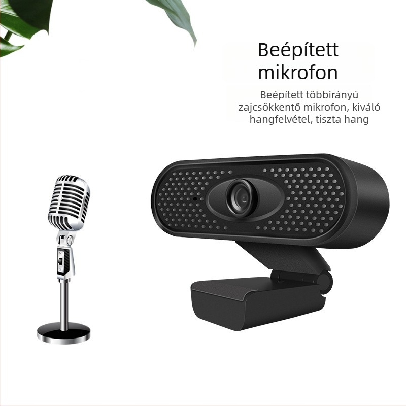 USB webkamera 1080p Full HD, 2MP szenzor, 30fps, USB 2.0, beépített mikrofon