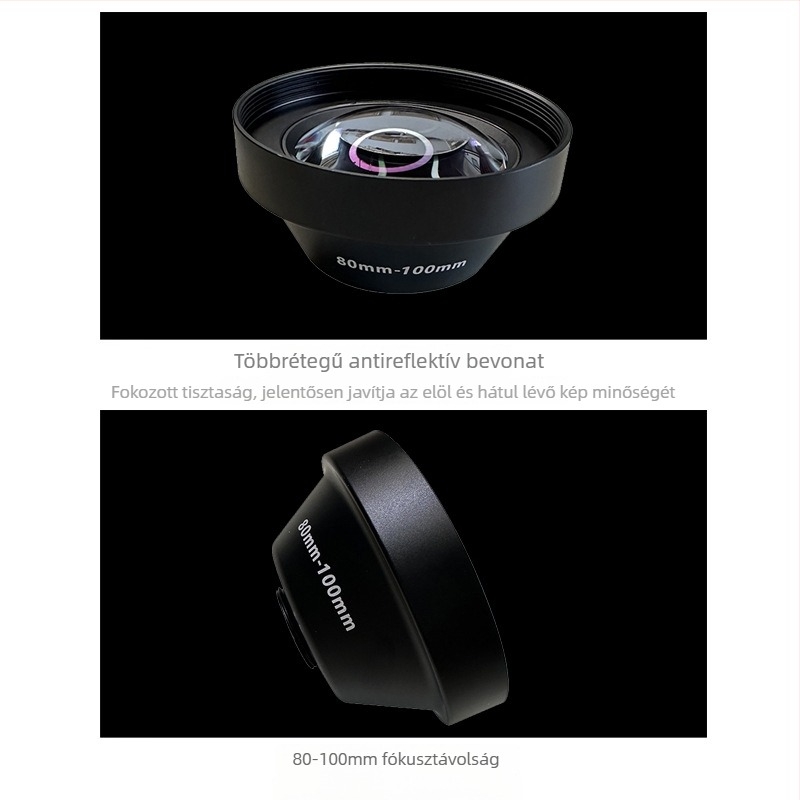 Okostelefon-makro lencse 80–100 mm, makró fotózás rovarok, virágok és ékszerek számára, 52 mm szűrőmenet