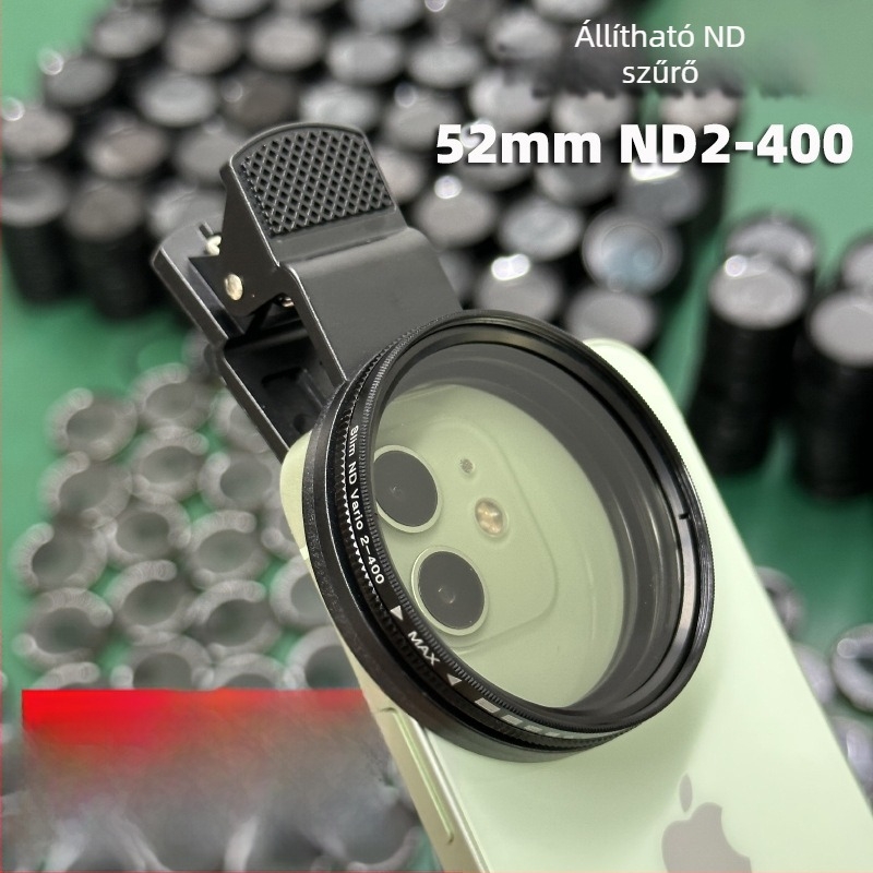 Mobiltelefon ND-szűrő, állítható ND2-400, lassú zár, HD, univerzális kompatibilitás