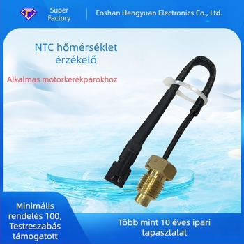 Hőmérséklet-szenzor termosztor sárgaréz csővel és menetes végével, 50K 3950, HY-TB073-SM-2A-50K motorkerékpár hűtővíz hőmérsékletének mérésére