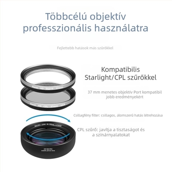 Okostelefon makroobjektív FST ST-M150m, 10× nagyítás, 30-120 mm munkatávolság, univerzális kompatibilitás