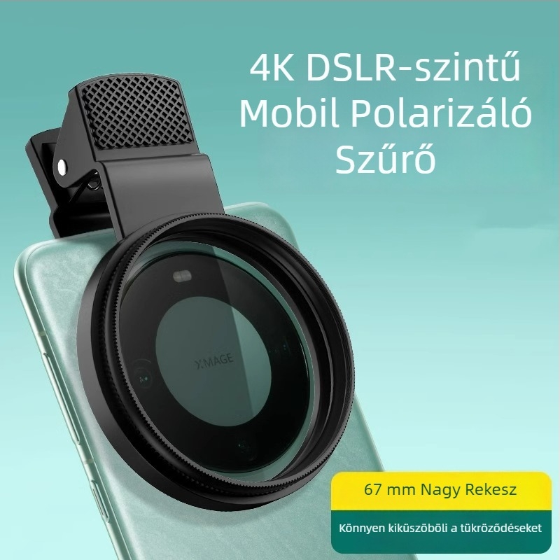 Okostelefon-kamera polarizátor – intelligens tükröződés-mentesítés, mini objektív, HD élő közvetítés