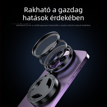 Összecsukható mágneses telefonos polarizációs szűrő, CPL, HD szűrő, 52 mm, állítható, kültéri fotózáshoz és közeli képekhez