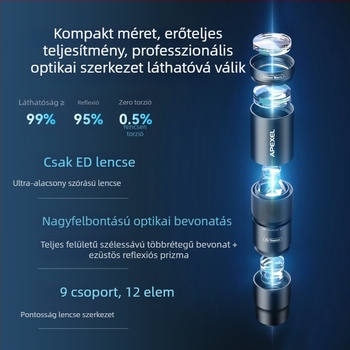 Apexel Apl-tm10x Mobiltelefonhoz teleobjektív makro lencse, 10x ED lencse, monokuláris teleszkóp, kompatibil Apple és Android
