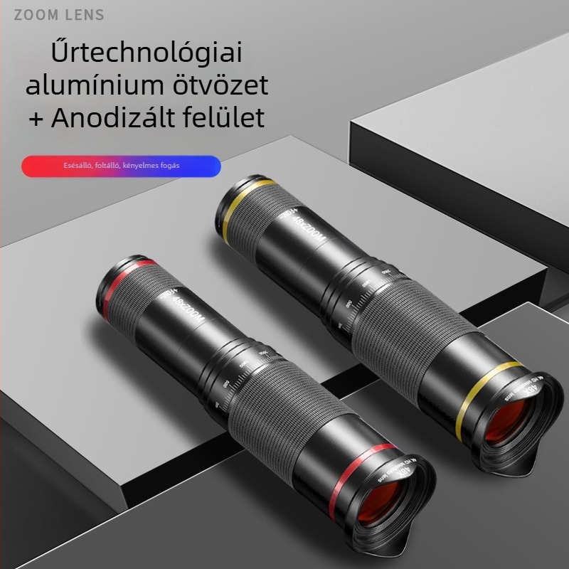 Mobiltelefon teleobjektív külső lencse, modell W48, fém teleszkópos lencse, univerzális okostelefonokhoz