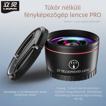 Sony mount-hoz telekonverter lencse – 2x, 72 mm szűrőátmérő, 18 mm fókusztávolság, 1 m minimális fókusz