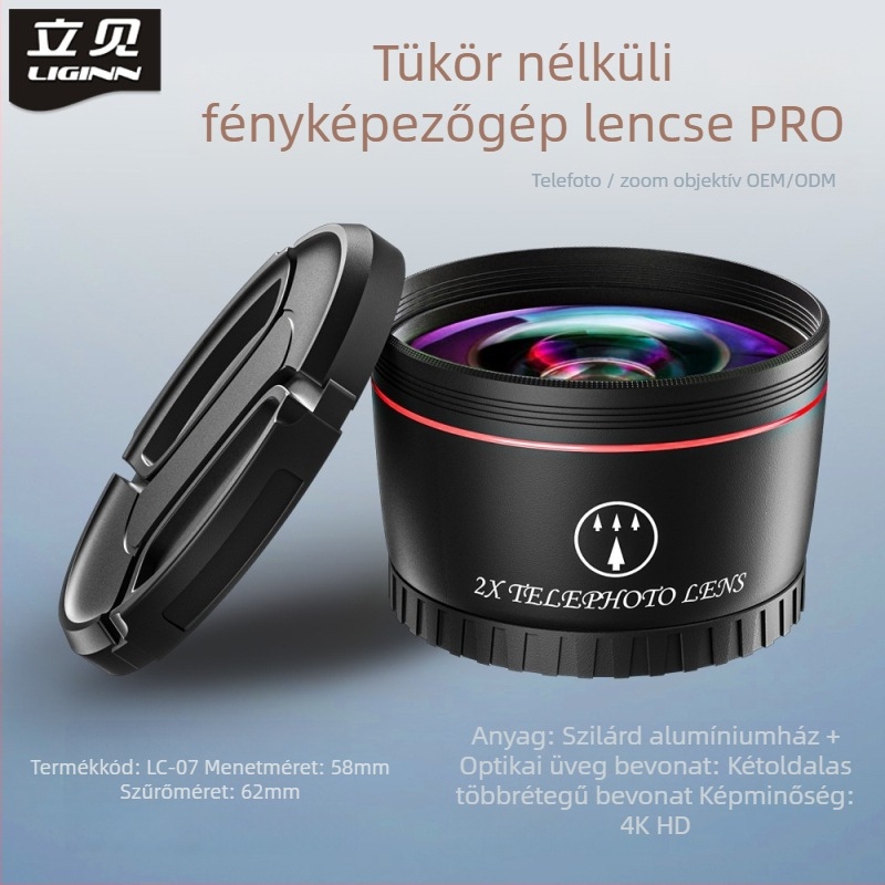 Sony mount-hoz telekonverter lencse – 2x, 72 mm szűrőátmérő, 18 mm fókusztávolság, 1 m minimális fókusz