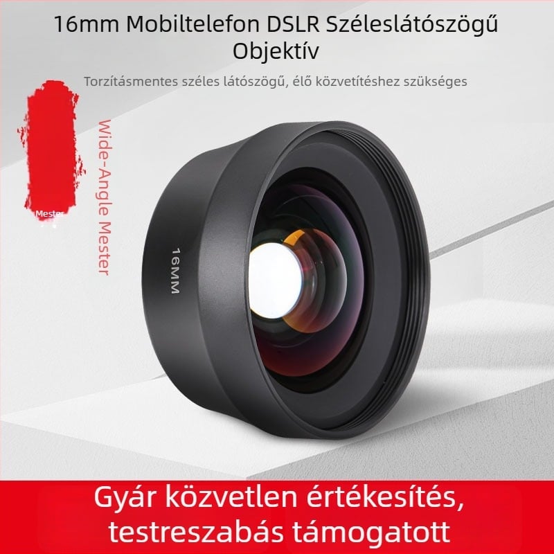 16mm-es széleslátószögű objektív mobiltelefonhoz, HD torzításmentes, Probe modell, CMOS szenzor, 2.0 MP