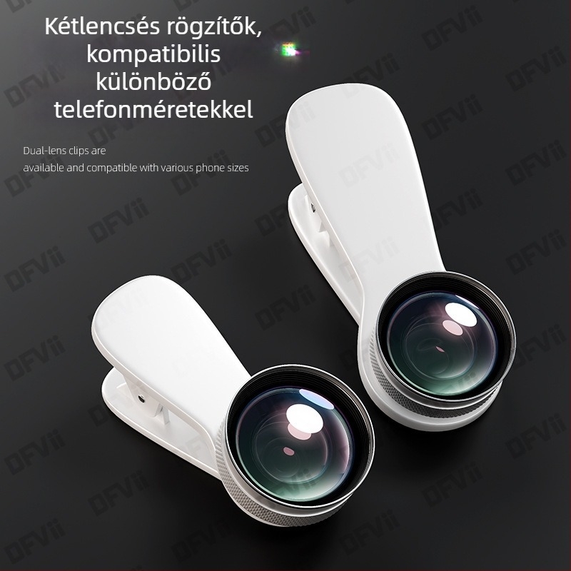 Demaxi Universal okostelefon optikai üveg lencse — 10K HD széles látószögű szépség lencse, kompatibil Apple, Huawei, Oppo, Vivo, Xiaomi és a legtöbb okostelefonnal