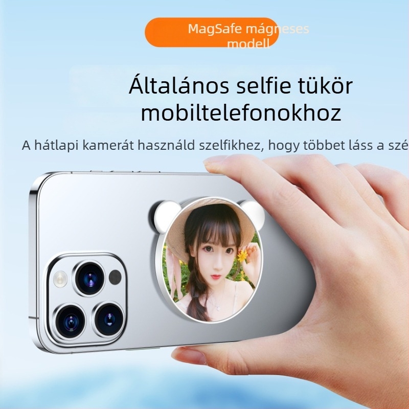 TH-262 MagSafe mágneses szelfi tükör telefonhoz, széles látószögű clip-on objektív, univerzális kompatibilitás